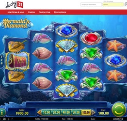 Mermaid's Diamond slot machine at Lucky31 Casino