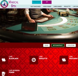 Tables avec croupiers en direct Live BetConstruct sur Magical Spin Casino