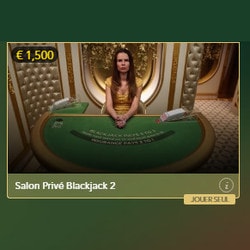 3 live Blackjack tables Private Room for VIP players