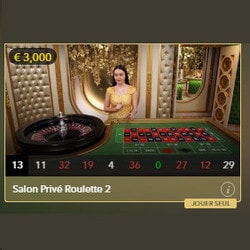 Roulette en live Roulette Salon Privé pour joueurs VIP