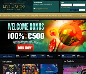 Global Live Casino avec croupiers en direct