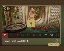 Baisse des mises aux tables de Roulette Salon Privé