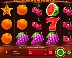 Nouvelle machine à sous Sevens & Fruits lancée par Playson