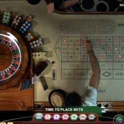 Screenshot of live roulette with live dealers