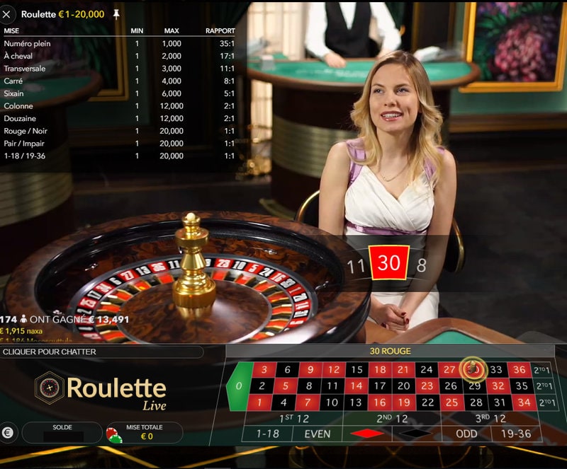 Roulette en ligne 2022