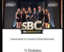 Evolution Gaming remporte le prix du logiciel le plus innovant aux SBC 2019