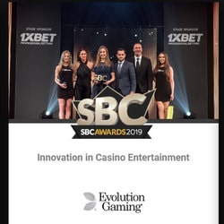 Evolution Gaming remporte le prix du logiciel le plus innovant aux Sports Betting Community Awards 2019