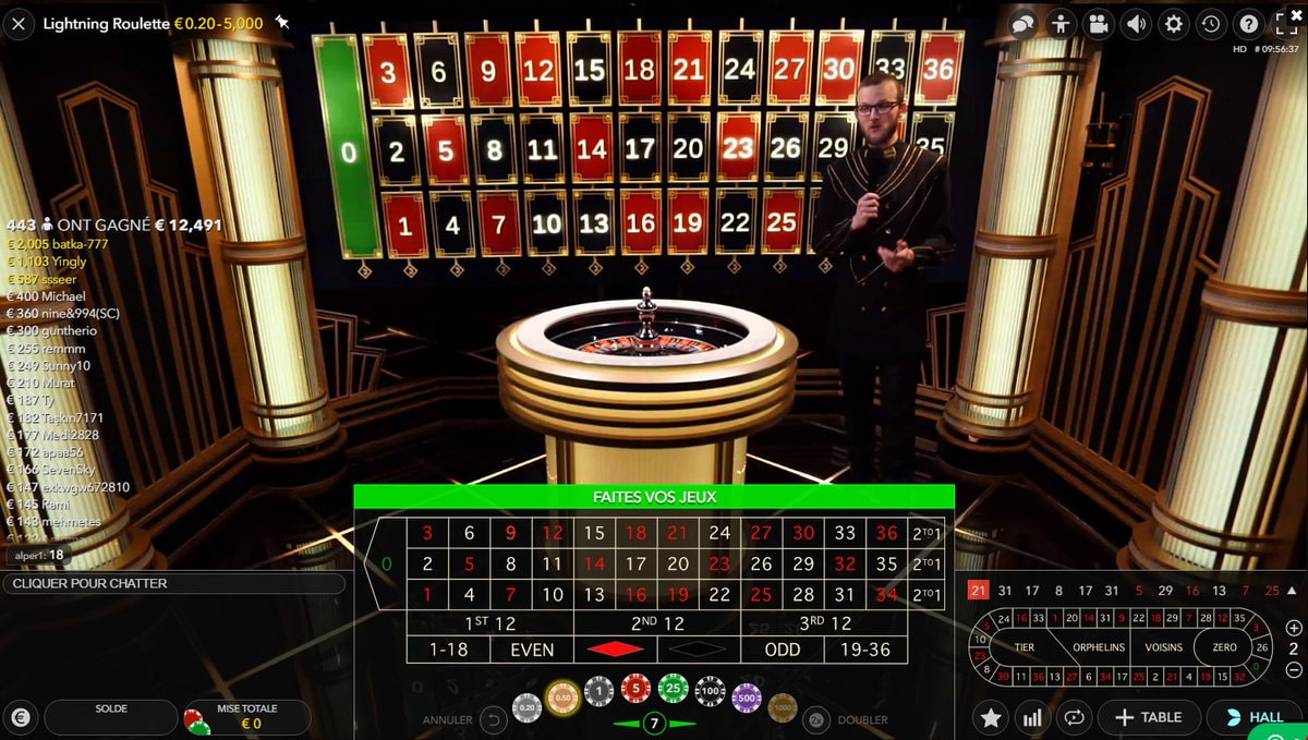 Avis Casino recommande le jeu Lightning Roulette