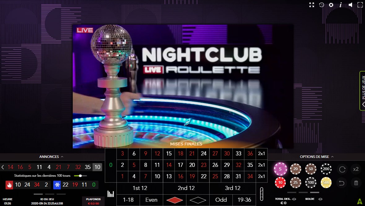 Zoom sur le cylindre de la Night Club Roulette