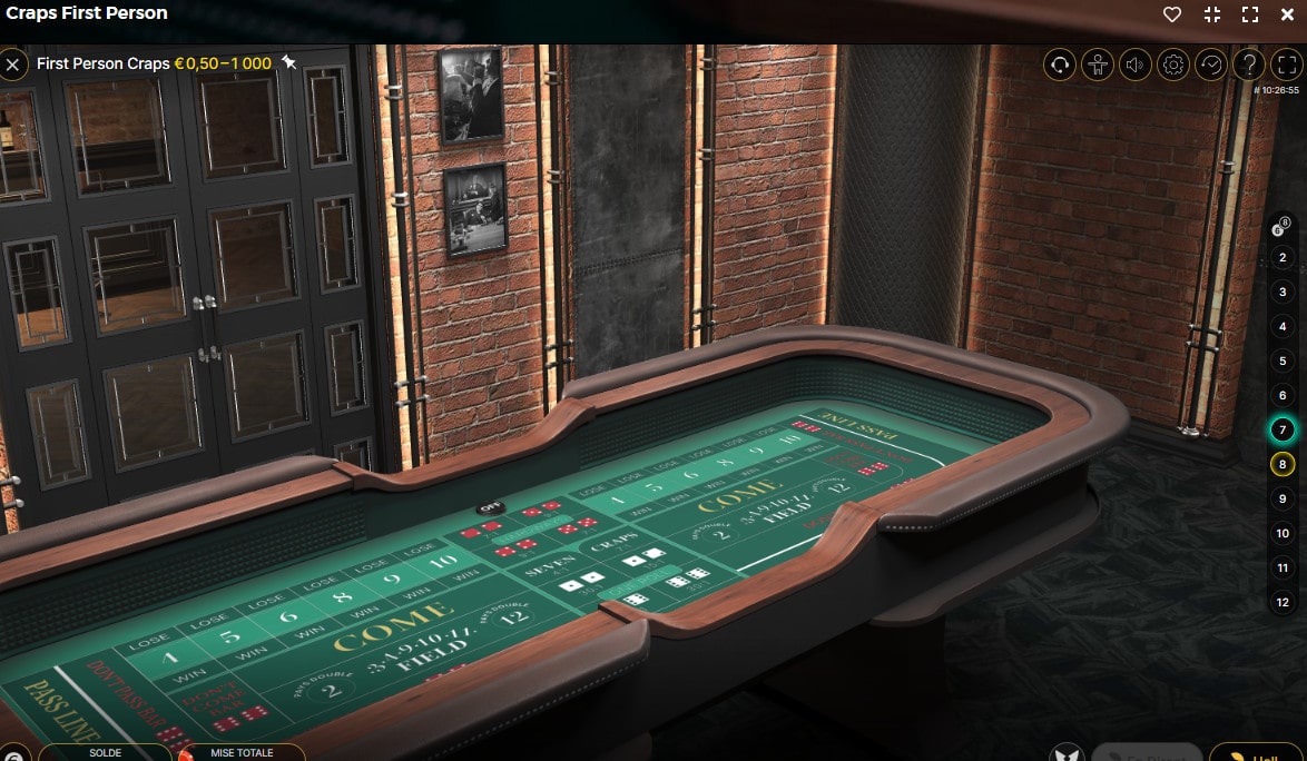 Table en 3D First Person Craps