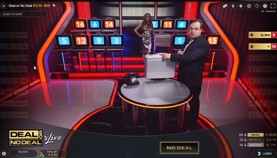 Studio du jeu en live Deal Or No Deal equivalent du jeu A Prendre Ou A Laisser