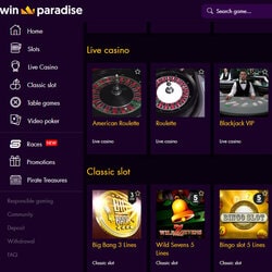 jeux avec croupiers en direct sur Win Paradise Casino