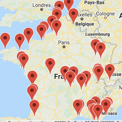 carte des casinos du groupe Partouche en France