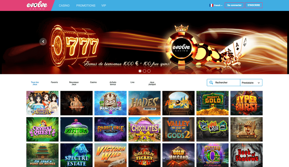 avis sur casino en ligne Evolve