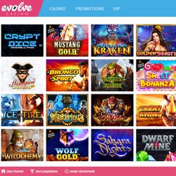 immense parc de machines à sous en ligne gratuites sur Evolve Casino