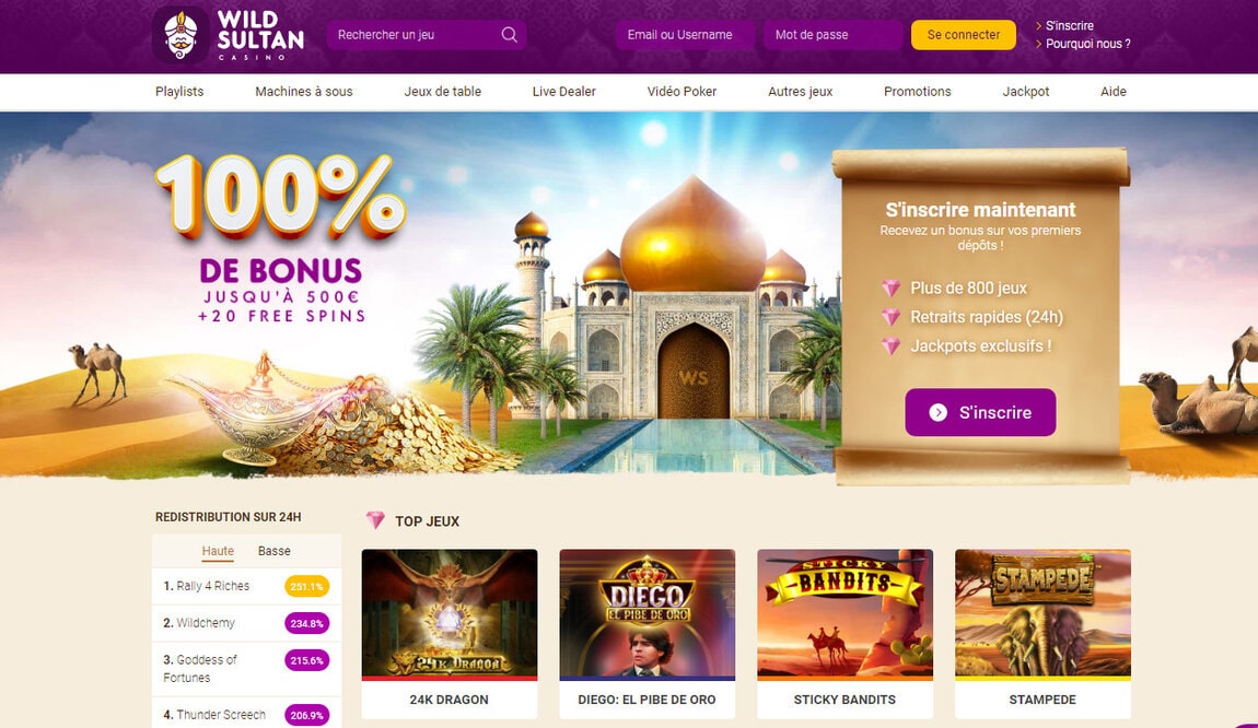 Avis Casino recommande Wild Sultan