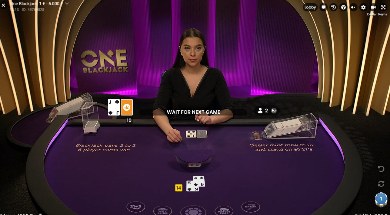 ONE Blackjack, la table de black jack en live avec joueurs illimités