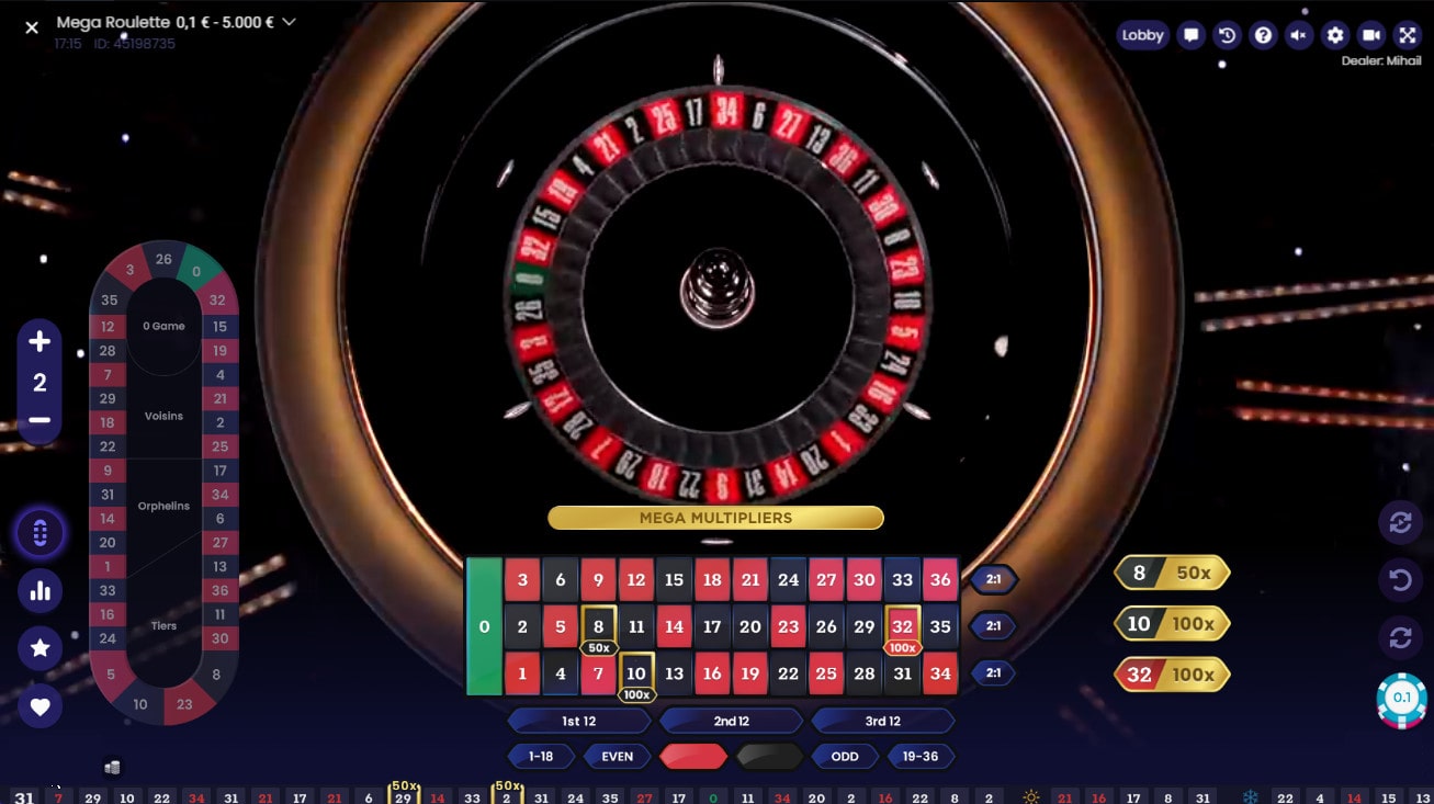 Cylindre de Mega Roulette de Pragmatic Play live