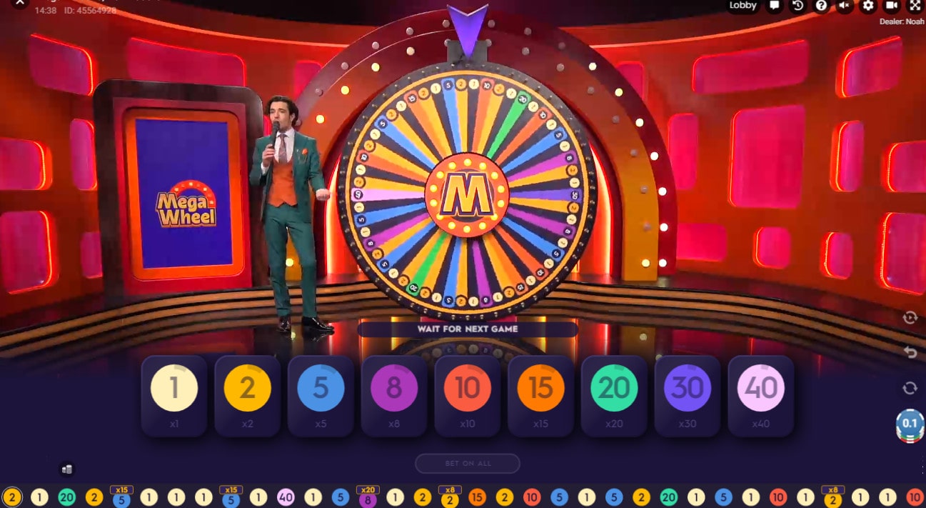 Studio et croupier de Mega Wheel de Pragmatic Play Live Casino