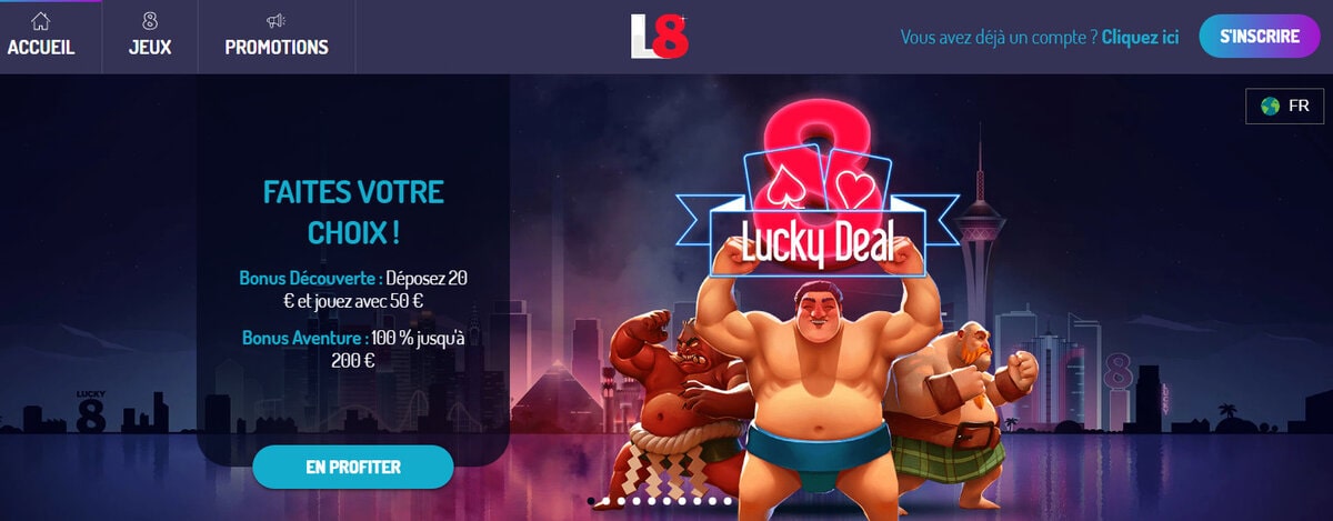 Page d'accueil du casino en ligne Lucky8