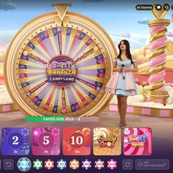 Dealer on the Sweet Bonanza Candyland live game available on Dublinbet