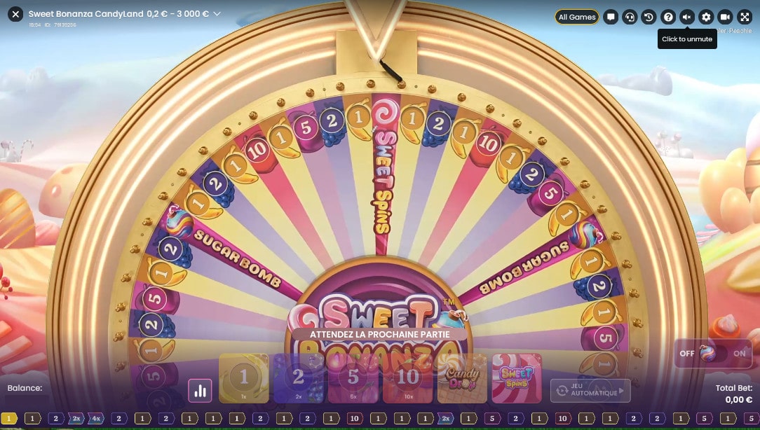 Roue de la Fortune Sweet Bonanza Candyland de Pragmatic play Live