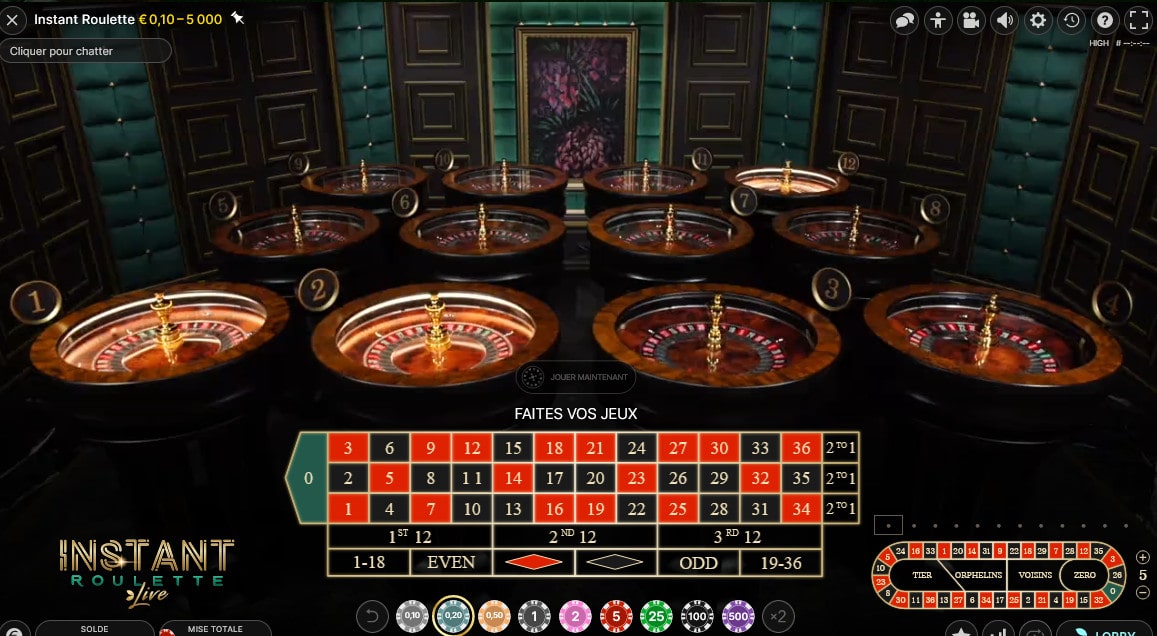 Roulette Anglaise Electronique en version casino en ligne