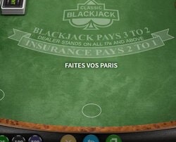 Cresus Casino integre Classic Blackjack de Netent