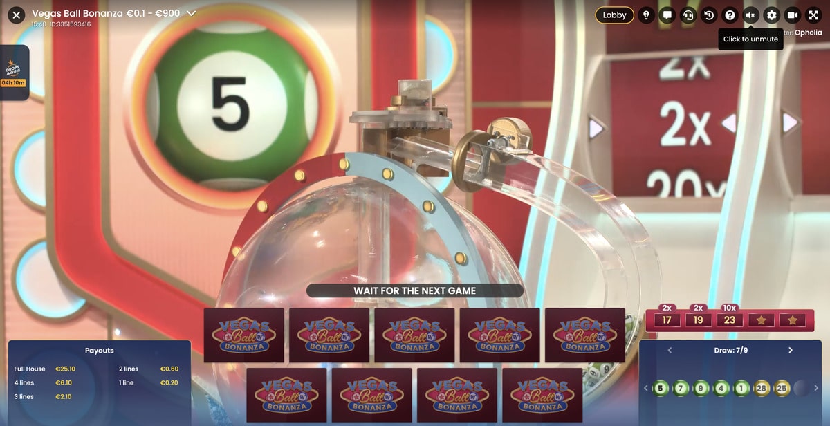 Jeu de loterie en ligne Vegas Ball Bonanza