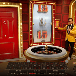 croupier dans le studio de Red Door Roulette