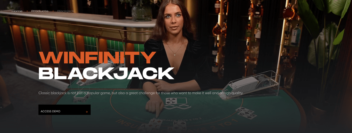 Blackjack du logiciel Winfinity