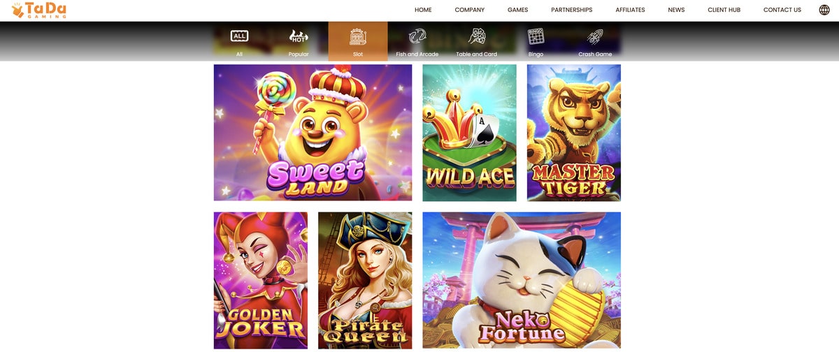 Logiciel de jeux online Tada Gaming