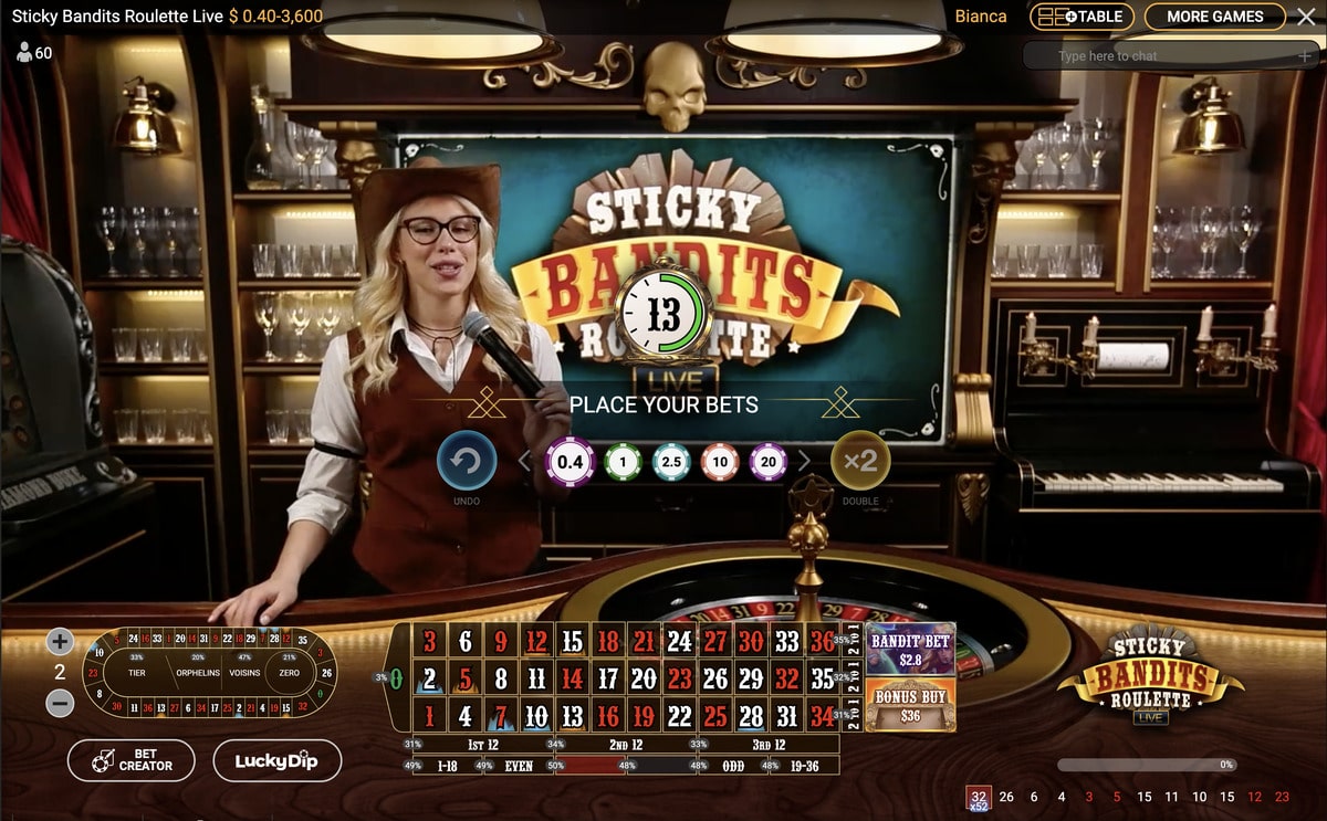 Croupière en Direct de Sticky Bandits Roulette Live
