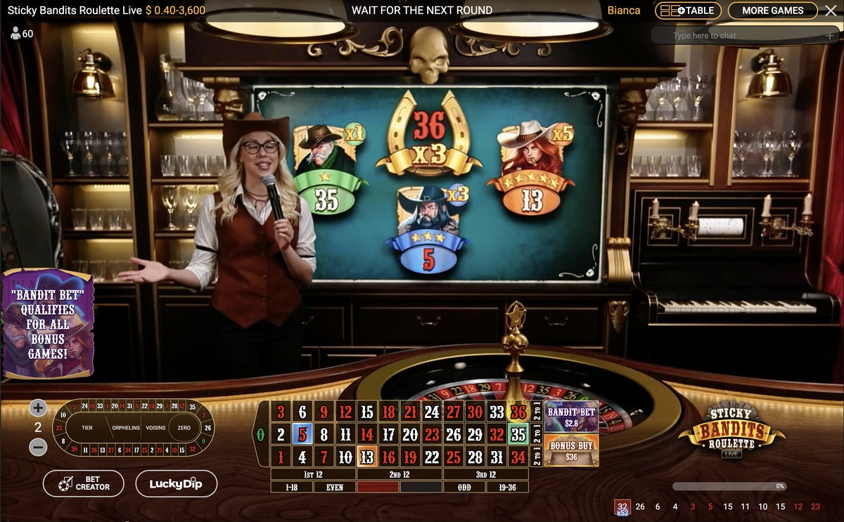 Studio de la Roulette Live Sticky Bandits