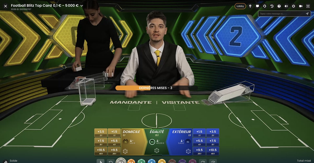 Studio en Live de Football Blitz Top Card