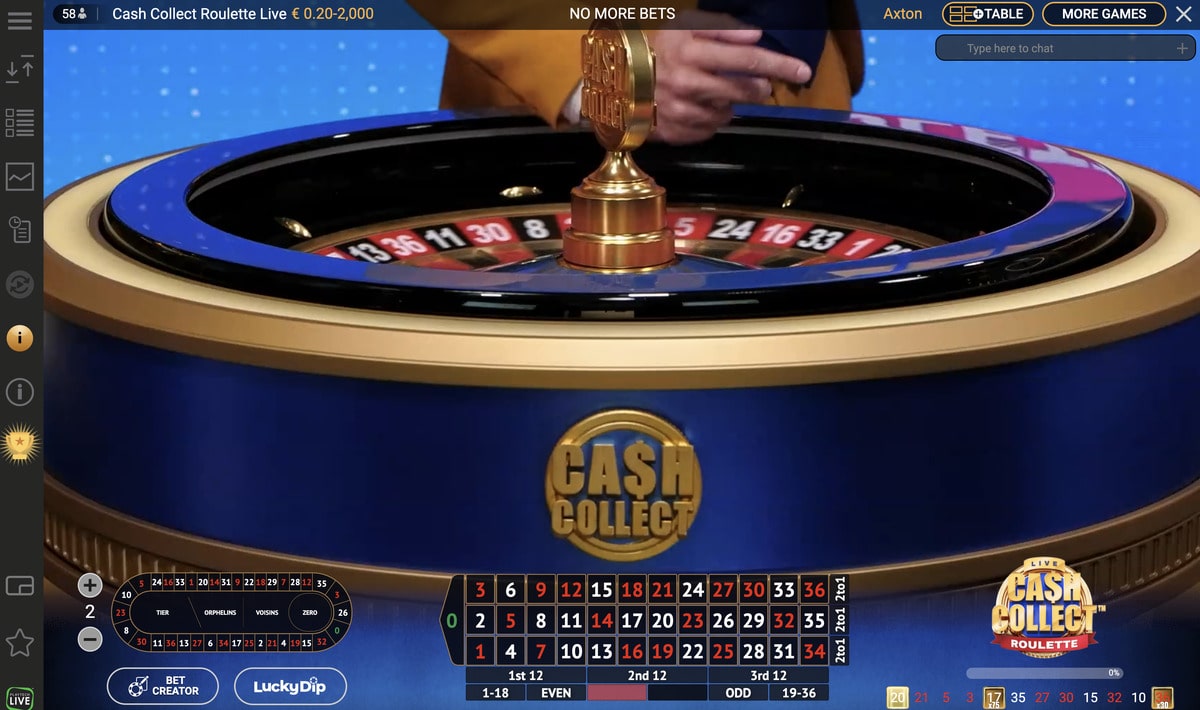Fonctionnement de Cash Collect Roulette Live