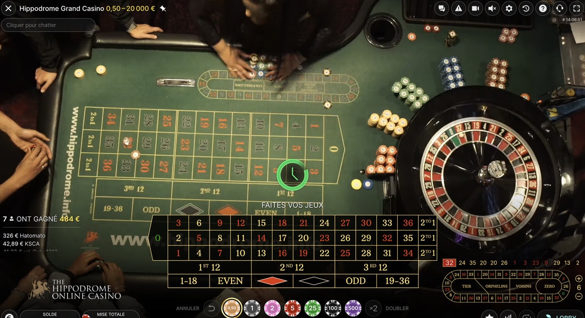 Roulette en direct de casino reel Roulette en direct de l'Hippodrome Casino de Londres