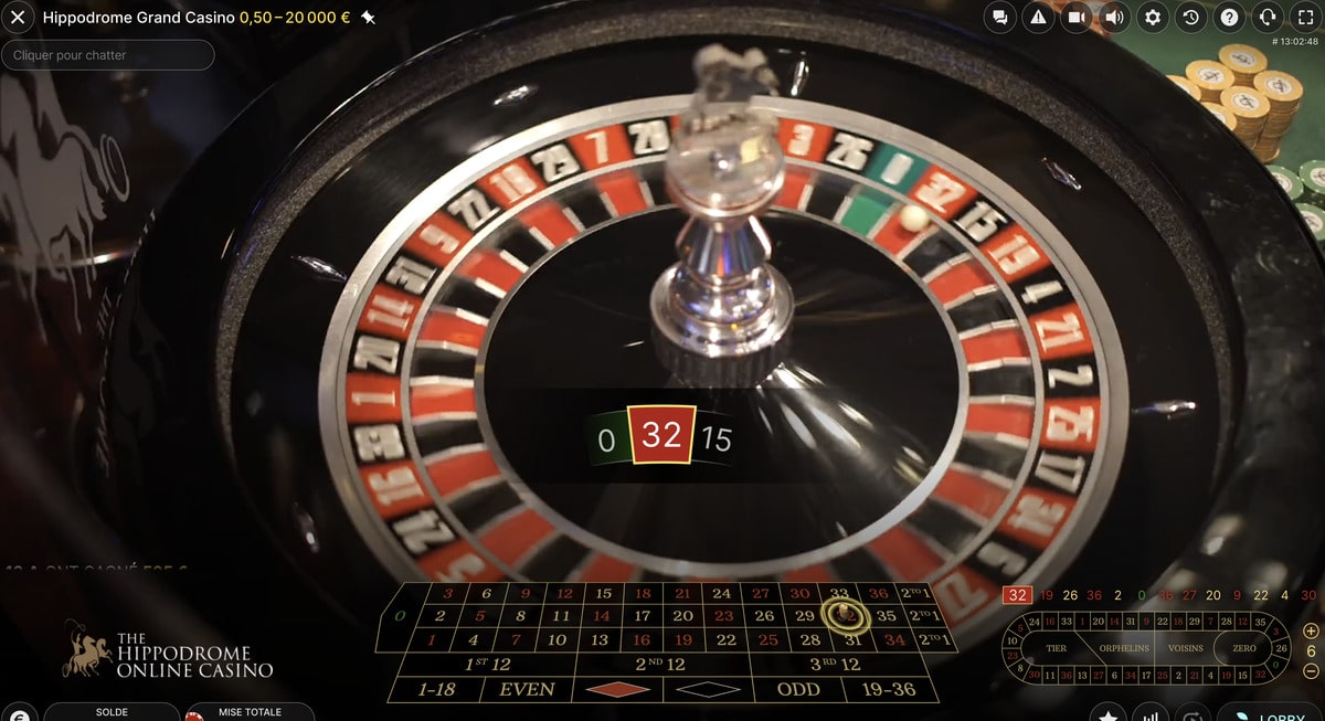 Numero gagnant a la roulette de l'Hippodrome Casino de Londres
