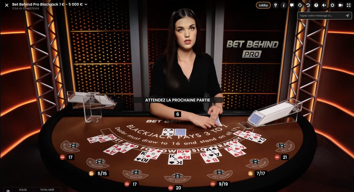 Studio au Bet Behind Pro Blackjack