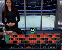 croupière finlandaise a une table de roulette en live