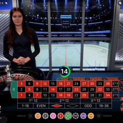 croupière finlandaise a une table de roulette en live