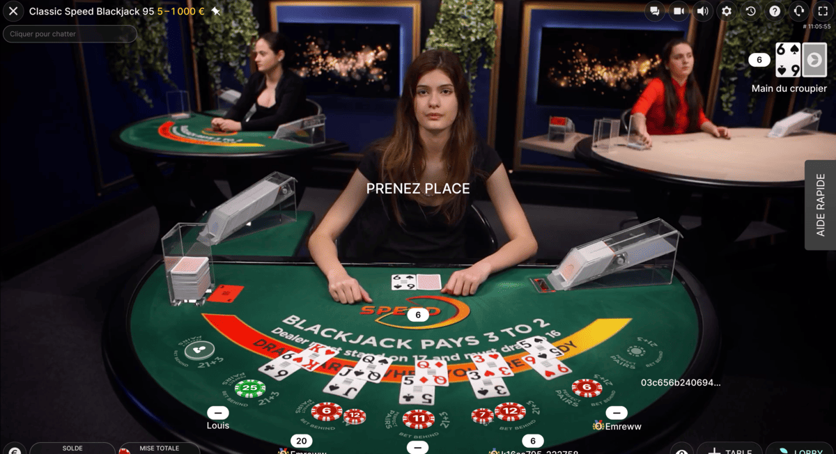 Blackjack Speed du logiciel Evolution