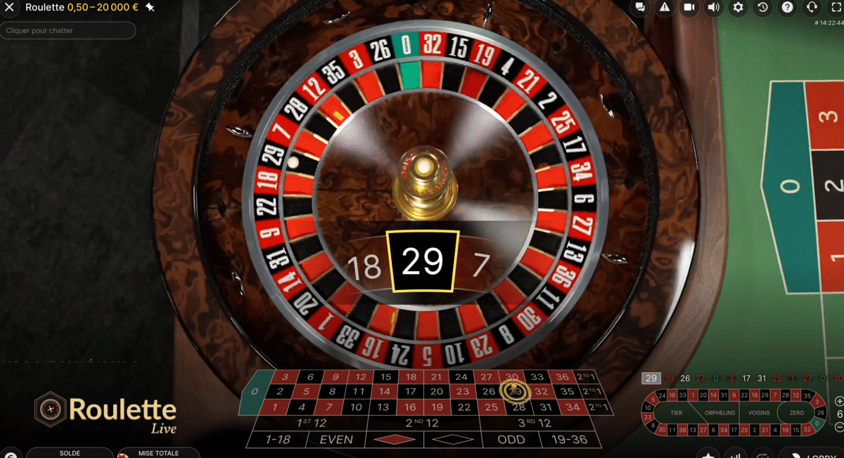 Gain sur une Roulette Hasard