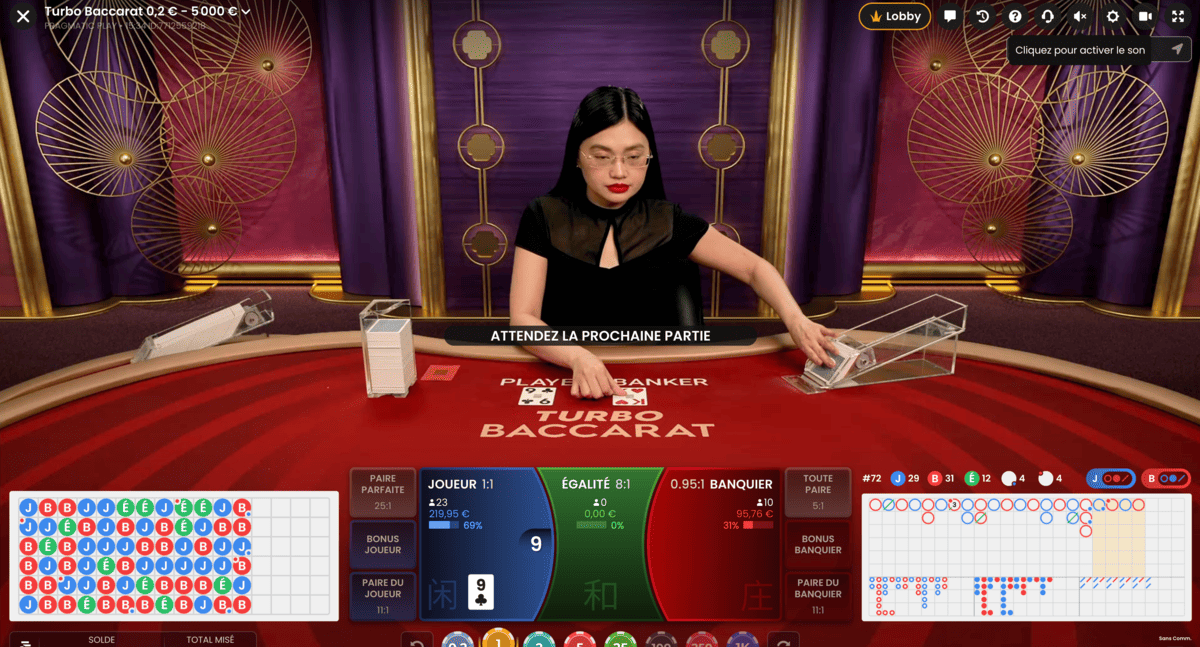 Croupier Turbo baccarat