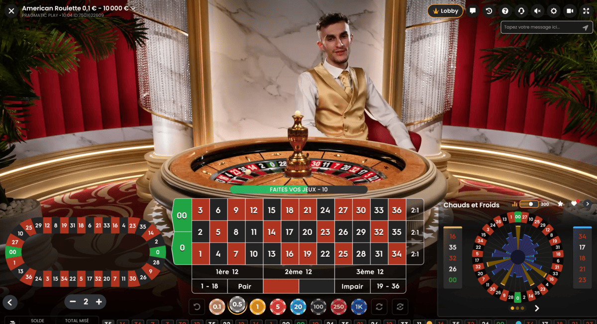 Studio d'American Roulette de Pragmatic Play Live