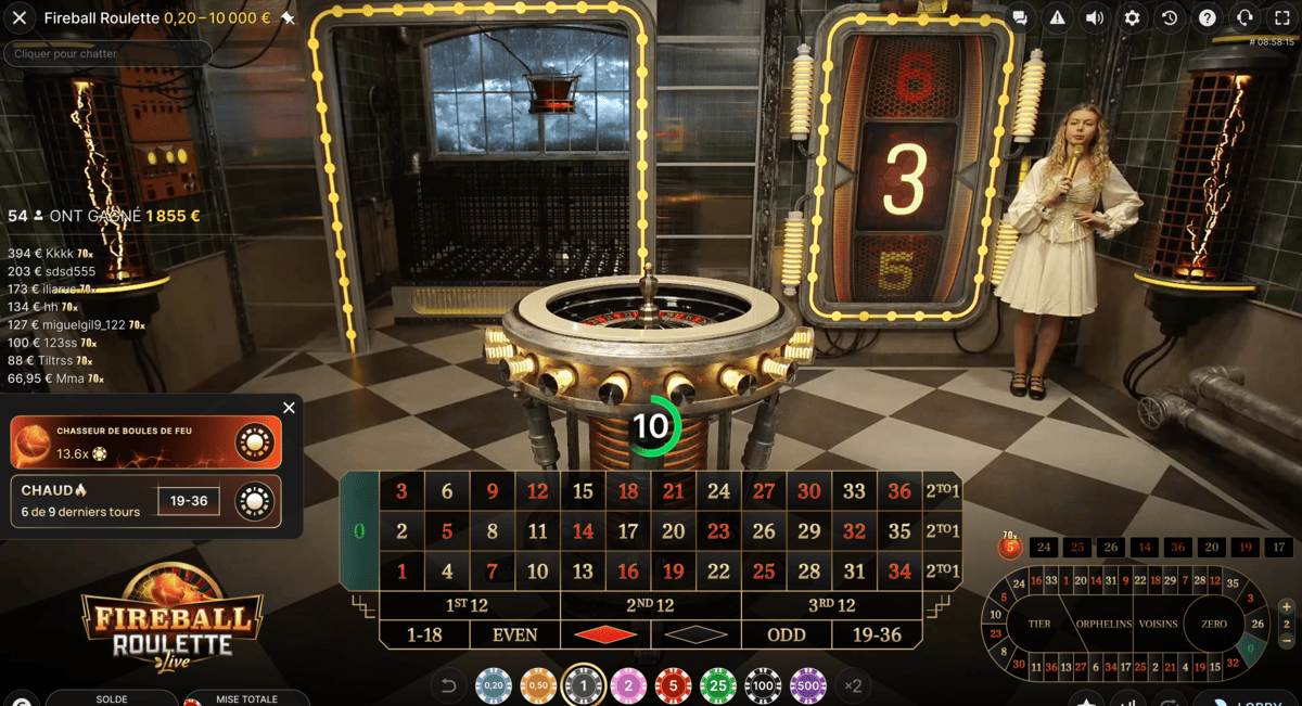 Croupier Professionnel Fireball Roulette