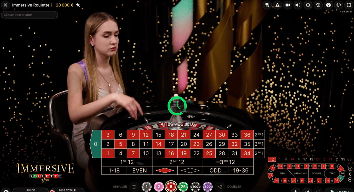 Croupier Professionnel sur Immersive Roulette