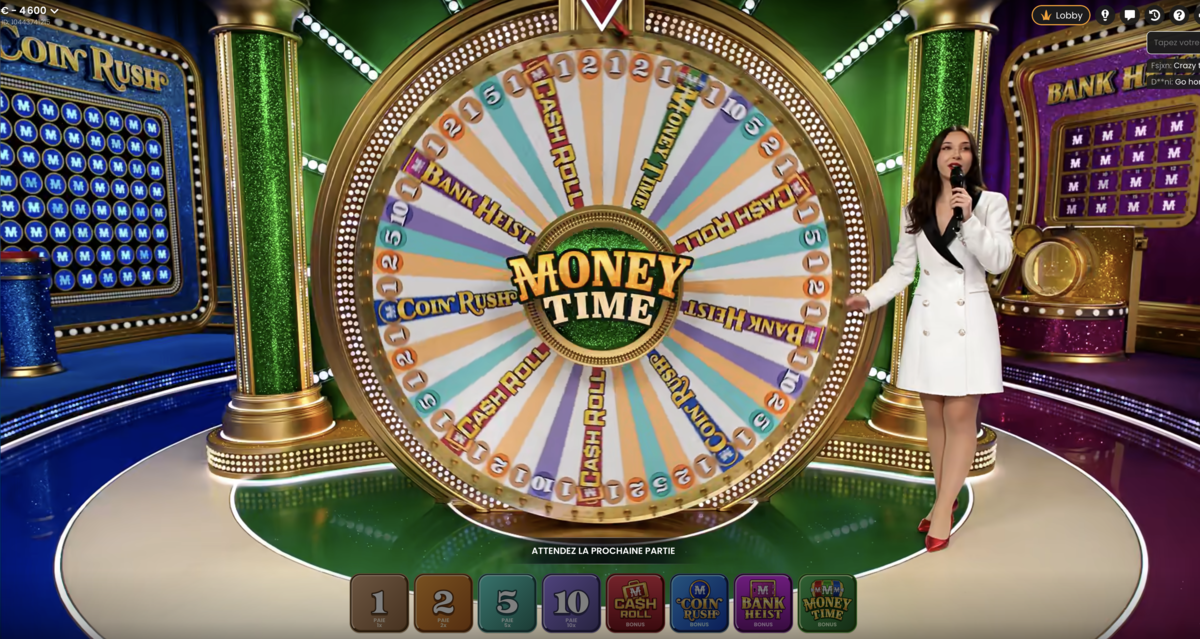 Studio du jeu en direct Money Time